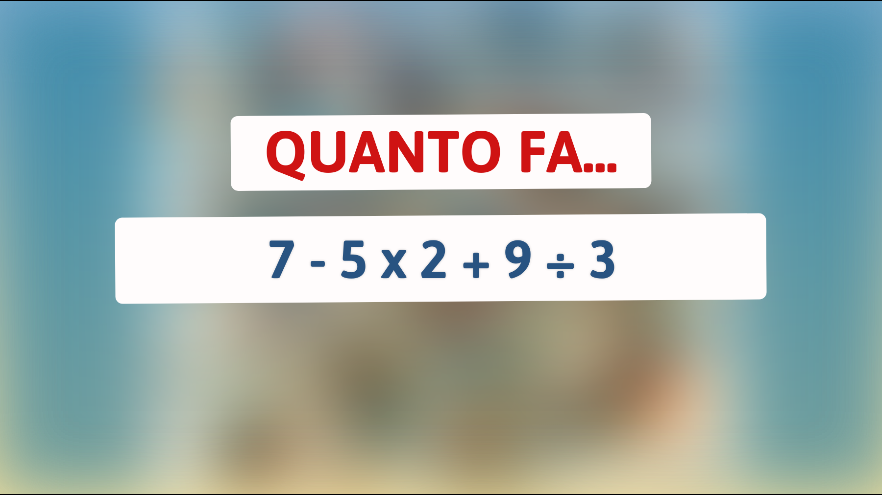 \"La sfida impossibile: solo il 2% delle persone riesce a risolvere correttamente questo indovinello matematico!\""