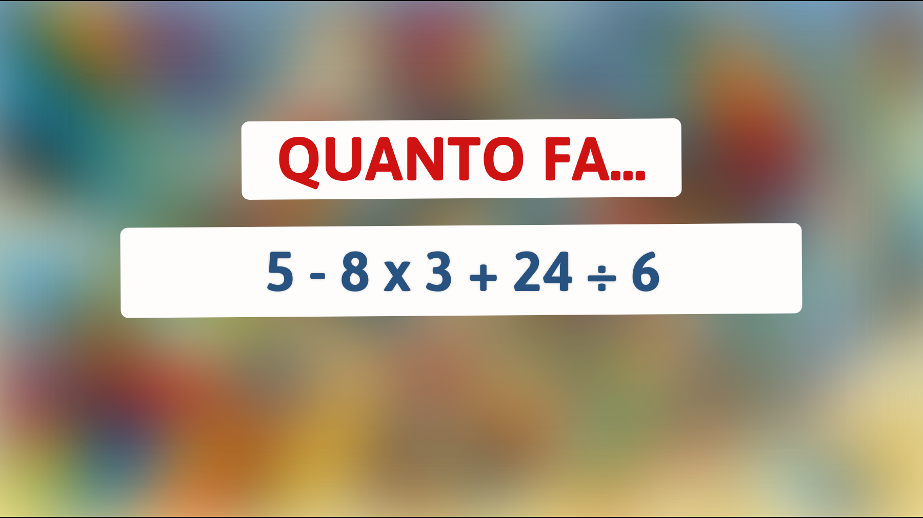 Scopri il segreto dietro questo calcolo che solo le menti più brillanti sono in grado di risolvere! Sei fra di loro?"